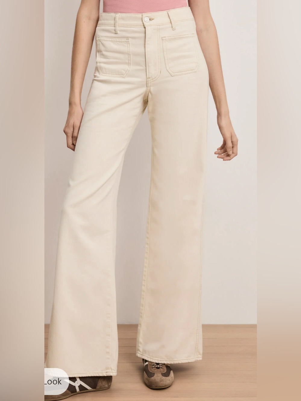 Veronica Beard Kasey mid rise wide leg ecru NWT